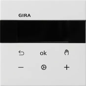 Termostato de temperatura ambiente Gira S3000 Bluetooth encastrado branco puro brilhante