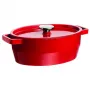 Assadeira oval em ferro fundido Pyrex 3,8L vermelha 29x21cm