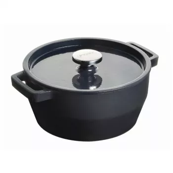 Panela redonda em ferro fundido Pyrex 6,8L 28cm cinzenta