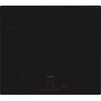 Placa de indução Siemens EH601HFB1E iQ300 60 cm preta, encastrada a nível