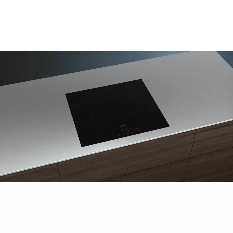 Placa de indução Siemens EH601HFB1E iQ300 60 cm preta, encastrada a nível