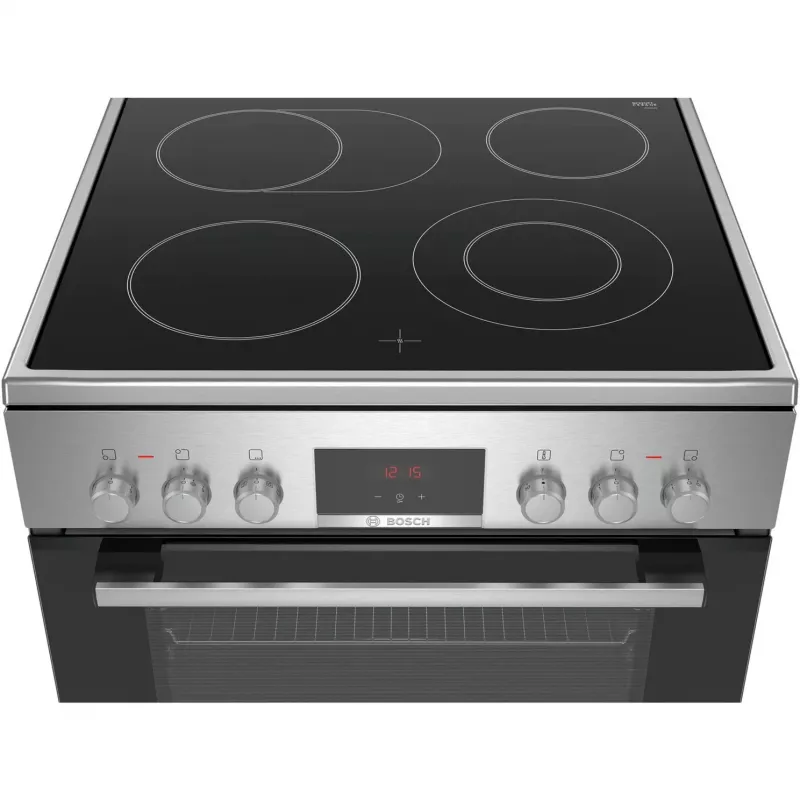 Fogão elétrico independente Bosch HKR39C250 Serie 4 com placa vitrocerâmica, aço inoxidável