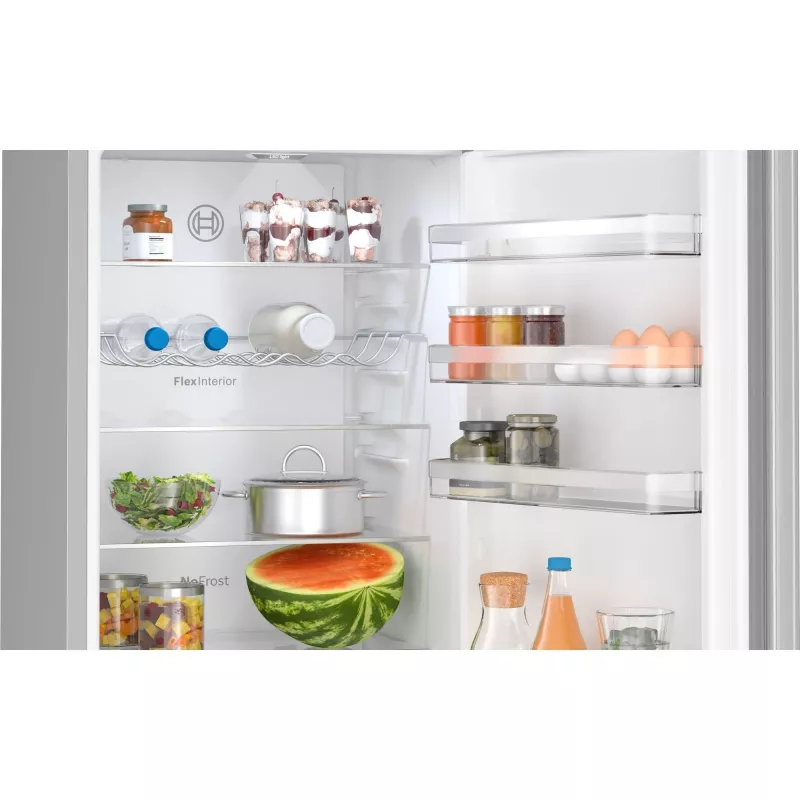 Combinado de frigorífico-congelador independente Bosch KGN392LBF Serie 4, 203 cm de altura, classe de eficiência energética B, aspeto prata inox