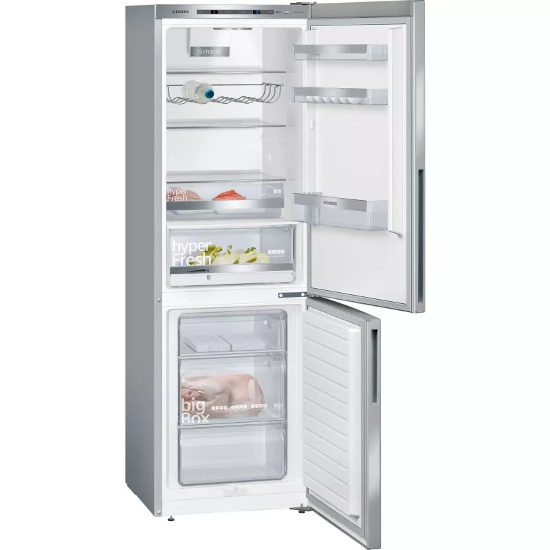 Frigorífico combinado independente Siemens KG36EALCA iQ500, 186 cm, C, aspeto aço inoxidável