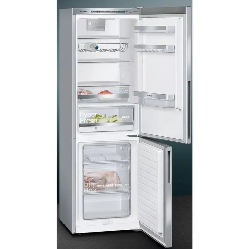 Frigorífico combinado independente Siemens KG36EALCA iQ500, 186 cm, C, aspeto aço inoxidável