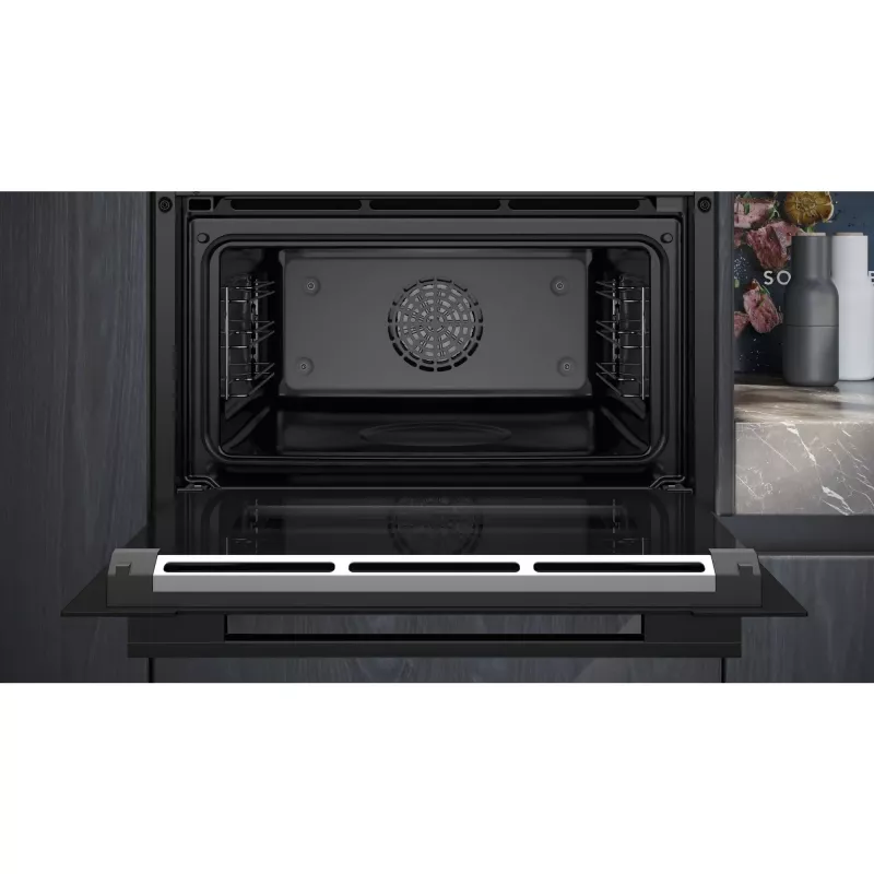 Siemens CS736G1B1 iQ700 Forno compacto de encastrar com função de vapor, 47 L, ecrã tátil TFT, Home Connect, preto