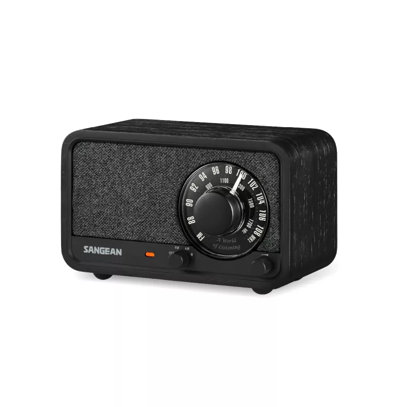 Sangean WR-8 Rádio FM com caixa de madeira maciça, Midnight Oak
