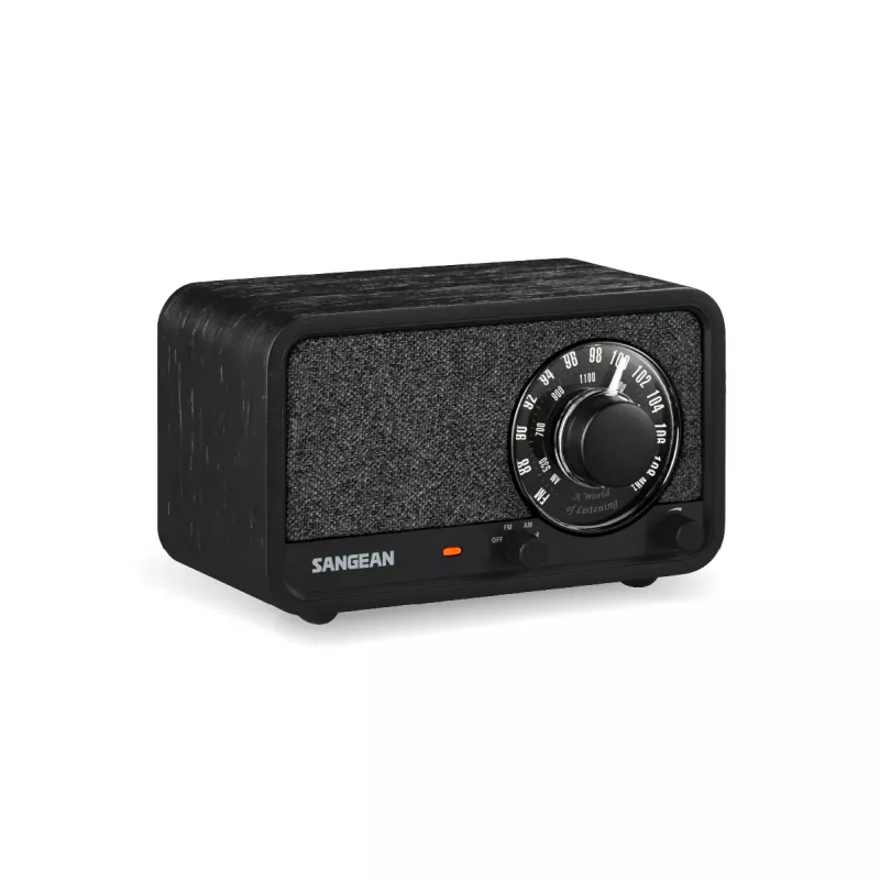 Sangean WR-8 Rádio FM com caixa de madeira maciça, Midnight Oak