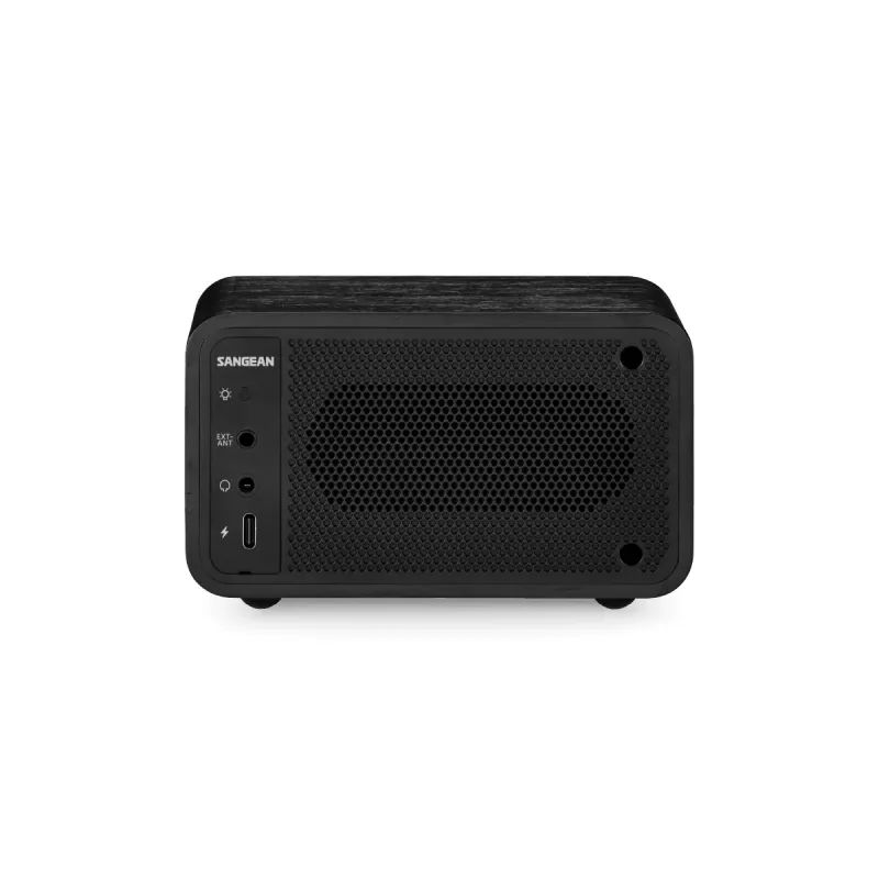 Sangean WR-8 Rádio FM com caixa de madeira maciça, Midnight Oak