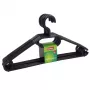 Cabides de plástico SAUBER pack de 10 preto/branco/cinzento – Cabides estreitos que poupam espaço com gancho rotativo a 360° e entalhes para os ombros