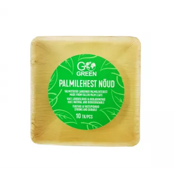 Pratos de folha de palmeira GOGREEN Go Green 13x13cm 10 unidades