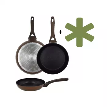Frigideira de indução NEWILL Natura 24 cm com rebordo protetor, castanha