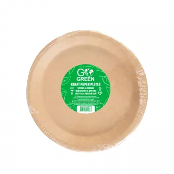 Pratos de papel kraft GOGREEN Go Green Ø22cm 20 unidades