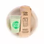 Conjunto de louça de piquenique compostável GOGREEN para 4 pessoas, 24 peças, de origem vegetal, branco natural