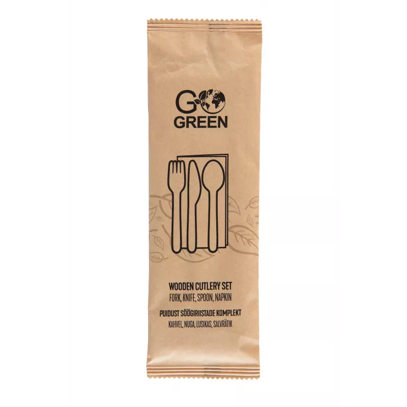 Conjunto de louça de piquenique compostável GOGREEN para 4 pessoas, 24 peças, de origem vegetal, branco natural