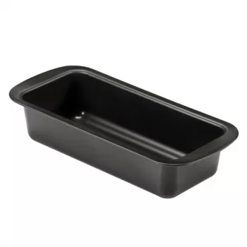 Forma de bolo retangular NEWILL 25x11x6,4 cm preta forma antiaderente de aço carbono