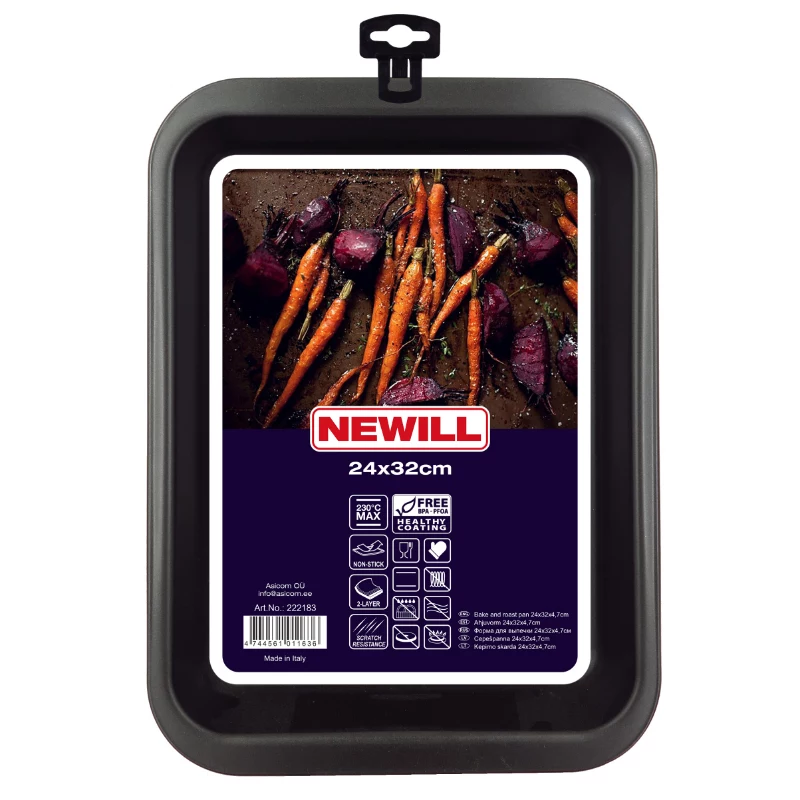 Assadeira NEWILL 22x28x4,7 cm preta