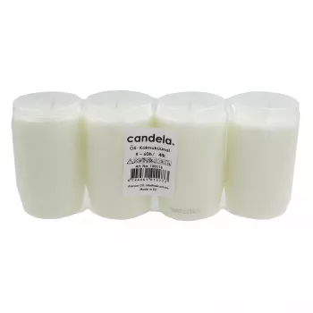 Conjunto de velas de campa a óleo CANDELA com 4 unidades, duração ~60h, brancas