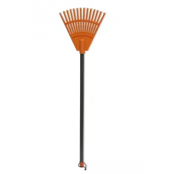 HORTUS ancinho de mão pequeno com cabo, laranja, cabeça 20 cm, 14 dentes