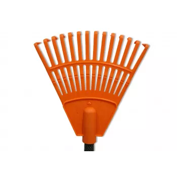 HORTUS ancinho de mão pequeno com cabo, laranja, cabeça 20 cm, 14 dentes