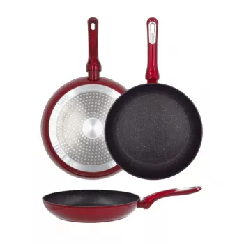 NEWILL Cosmo frigideira Ø26 cm indução vermelha com proteção anti-salpicos