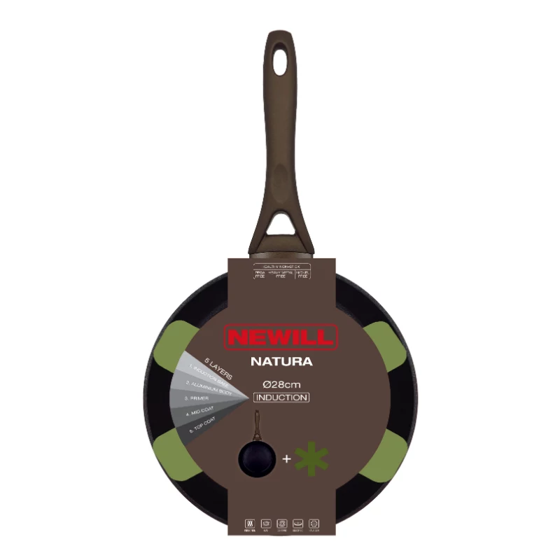NEWILL Natura frigideira Ø28 cm indução castanha com proteção anti-salpicos
