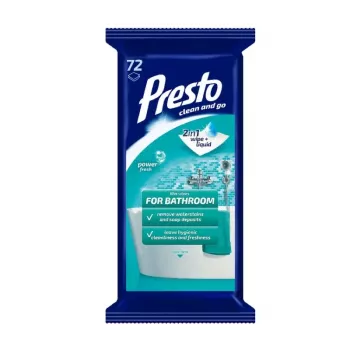 PRESTO toalhetes para a casa de banho 72 unid. | toalhetes de limpeza antibacterianos