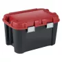 KETER caixa de armazenamento DIY Totem 60L com tampa, 59 x 39,5 x 36 cm, preto/vermelho