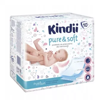Kindii Pure & Soft resguardos 60x60 cm, pack de 10, resguardos descartáveis impermeáveis, branco