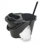 Conjunto de limpeza de pavimentos YORK 10L com espremedor de alavanca e mopa plana de microfibra, cinzento/vermelho