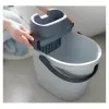 ECO EGO Balde oval com espremedor de botão plano, 10 L, cinzento/verde, polipropileno