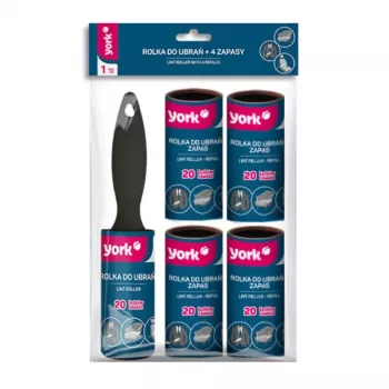 YORK rolo de limpeza com 4 rolos de substituição – conjunto de rolo de limpeza, 5 rolos no total, 53 folhas por rolo, 10 cm de largura