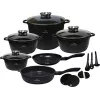 Zilner Marble conjunto de panelas de 17 peças preto ZL-8636