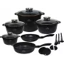 Zilner Marble conjunto de panelas de 17 peças preto ZL-8636