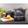 Zilner Marble conjunto de panelas de 17 peças preto ZL-8636