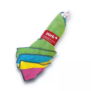 YORK panos de limpeza de microfibra, pack de 4, 30 x 30 cm, várias cores, laváveis na máquina