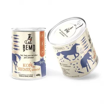 BEMO Pferd Monoproteico comida húmida para cães – lata de 400g