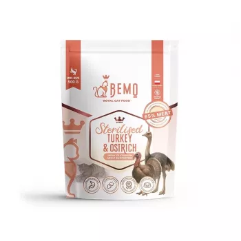 BEMO Cat Sterilised Pute & Strauß - comida seca para gatos - 500g
