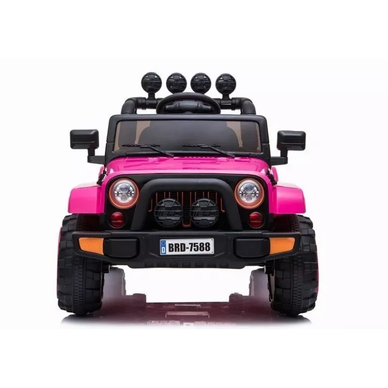 LEAN CARS BRD-7588 rosa 12V Jeep elétrico montável para crianças com luzes LED, MP3, controlo remoto, 4x4