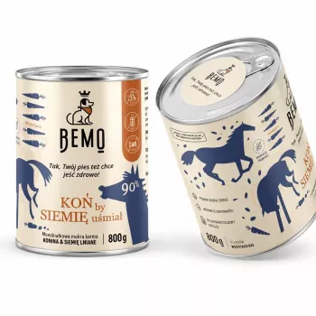 Alimento húmido mono para cães BEMO cavalo com linhaça - 800g