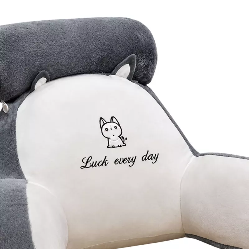 Encosto de cadeira LEAN TOYS apoio de costas para cadeira cama branco cinzento 60 x 40 cm