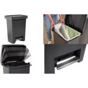 Rubbermaid Premier Series caixote do lixo com pedal, 71 litros, antracite 2181031
