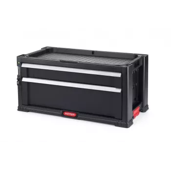 KETER DIY caixa de ferramentas com 2 gavetas, 56,2 x 28,9 x 26,2 cm, preto/vermelho