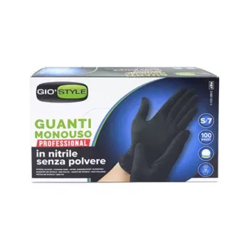 Luvas descartáveis de nitrilo GIOSTYLE 100 unid. preto tamanho S 24x8,5x0,05 cm