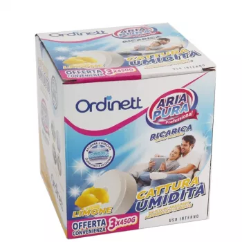 Pastilhas de recarga para absorvedor de humidade ORDINETT 450g x 3 unid. limão