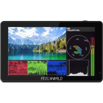 Monitor FEELWORLD LUT5 5,5 polegadas 3000nit ecrã tátil 3D LUT 4K HDMI on-camera