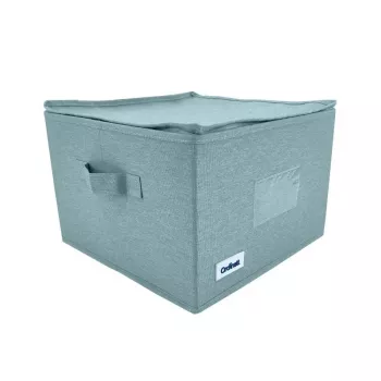 Caixa de arrumação quadrada ORDINETT com fecho de correr 30x30x21 cm menta