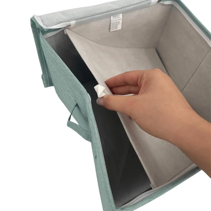 Caixa de arrumação quadrada ORDINETT com fecho de correr 30x30x21 cm menta