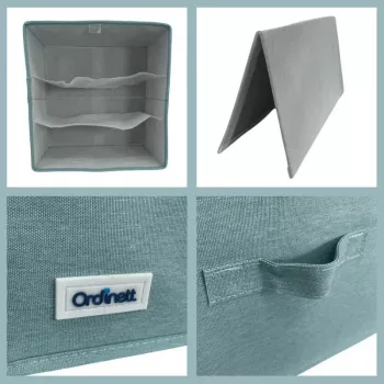 Caixa de arrumação ORDINETT Box Cube 29x29x18,5 cm com tampa em verde-menta