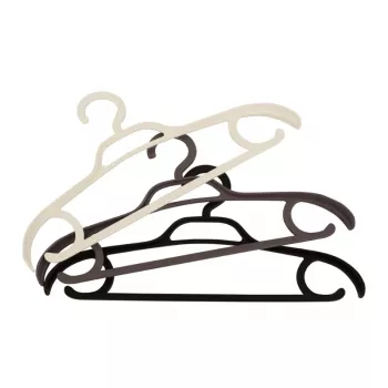 Cabides de plástico ORDINETT Eris pack de 3, várias cores, 41,5 x 2,8 x 21 cm